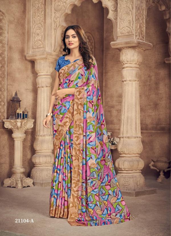 Ruchi Vivanta 21101 Series Fanncy Crepe Silk Saree Collection